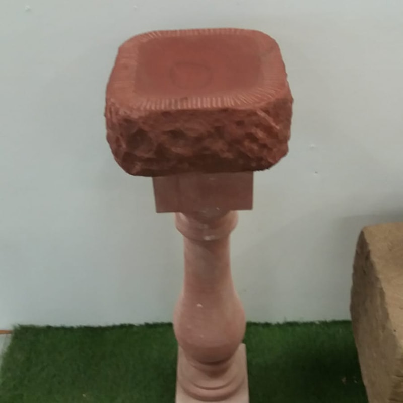 Stone Carved Balustrade Bird Bath/Feeder