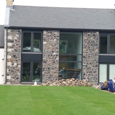 New Build in Glasgow with Stone fascia